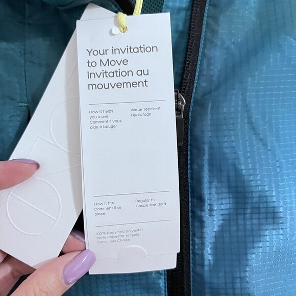 H&M Move Teal Windbreaker Jacket Size M Water Repellent Summer Lightweight - Picture 4 of 7